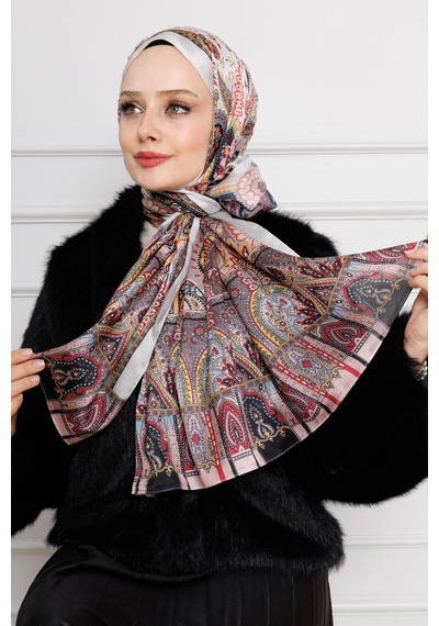Sevitli Hint İpeği Şal-bordo-4540