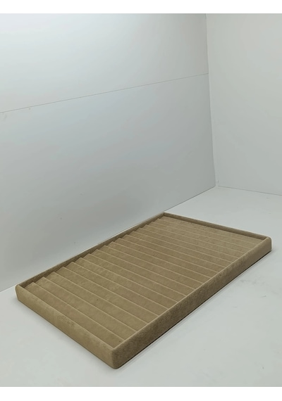Madrid Model Süet Kumaş Sütlü Kahve Renk 34/24cm Kademeli Çekmece İçi Bileklik Tablası