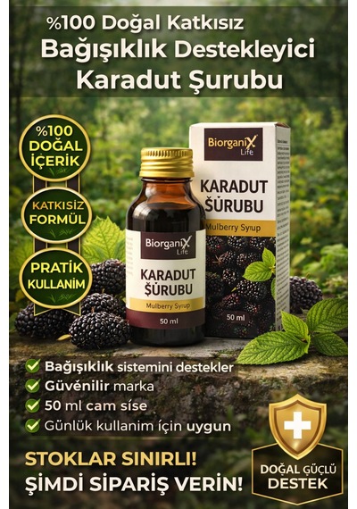 Life Karadut Şurubu 50 Ml %100 Doğal Katkısız