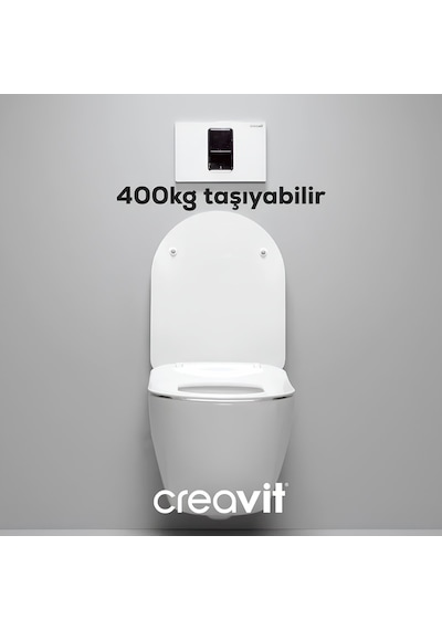 Creavit Free Beyaz Kanalsız Asma Klozet Fe322, Creavit Free Duck Duroplast Yavaş Kapak Diğer