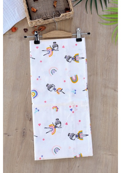 Kız Erkek Bebek Unisex Pazen Kundak Battaniye Stl6595 Beyaz - Fuşya