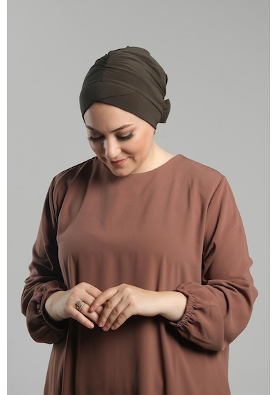 Hürrem Bone Haki Pratik Hazır Geçmeli Fiyonklu Bone Sandy Çift Taraflı Çapraz 3007b 09 Haki