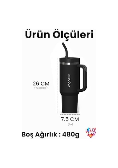 Tumbler Quencher Cup 1200 Ml Pipetli Rahat İçim Kulplu Sus304 Paslanmaz Çelik 1.2l Termos 1103-1200ml Yeşil Diğer