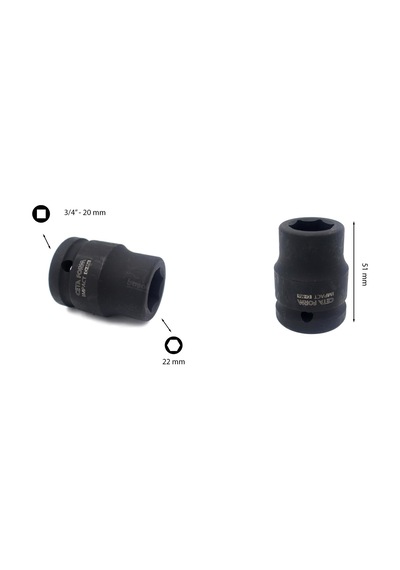 Ceta Form 22 mm 3/4” 6 Köşe Havalı Lokma Anahtar C72-H22