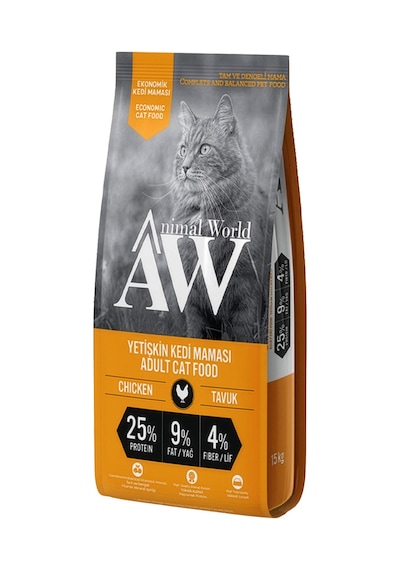 Animal World Eco Yetişkin Tavuklu Kedi Maması 15 Kg