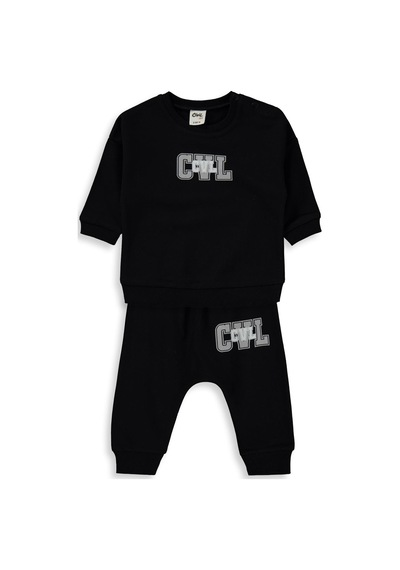 Civil Baby Cvl Baskılı 6-18 Ay Takım - Siyah