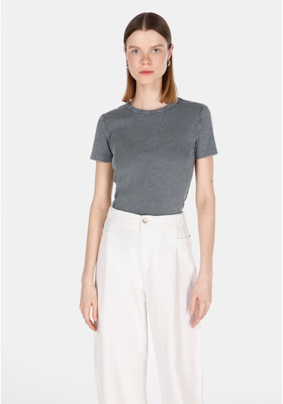 Colin's Colins Slim Fit Kadın Antrasit Kısa Kol Tişört Cl1073924 Cl1073924 Q1.v2 Ant Antrasit