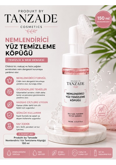 Produkt By Tanzade Nemlendirici Yüz Temizleme Köpüğü 150 Ml Hassas Ciltler İçin Derinlemesine Temizleyici