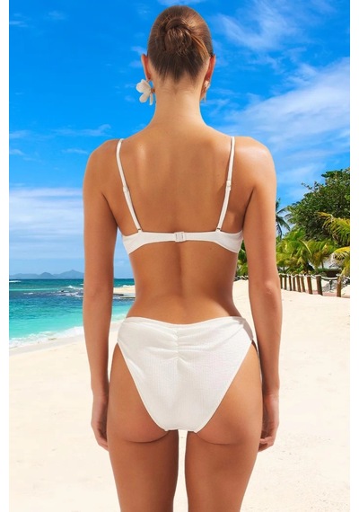 Ersefa Tasarım Bikini Takımı Hızlı Kuruyan Yaz Koleksiyonu Klora Dayanık Ekru