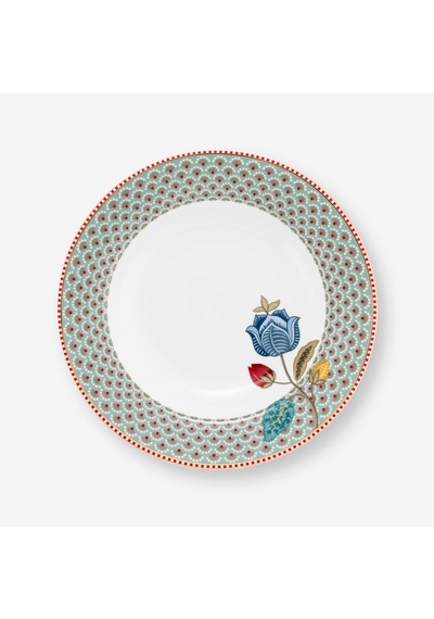 Mavi Porselen Çukur Tabak 21,5 Cm