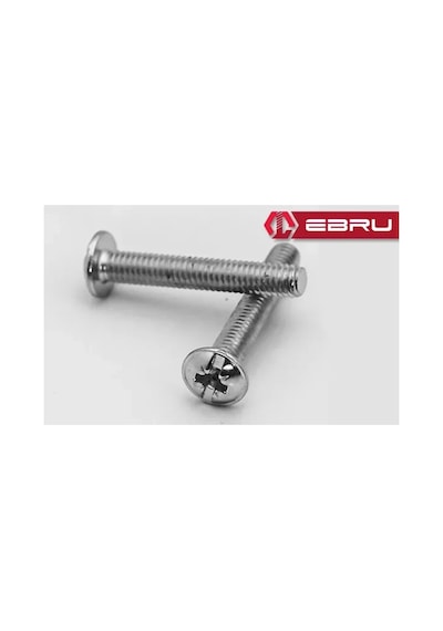 Yuvarlak Yıldız Başlı Rysb Kulp Vidası, Civata M4x12 - 50 Adet Çok Renkli