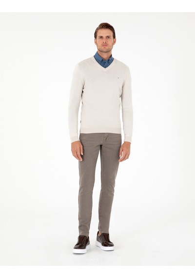 Pierre Cardin Erkek Taş Kazak /triko 50296622-vr049 Taş Rengi Taş