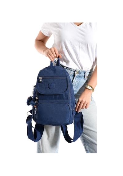 Baginn Kadın Sırt Çantası Kapaklı Model 30 25 Cm Hafif Klinkır Kumaş Spor Çantası Günlük Bayan Çantası Lacivert