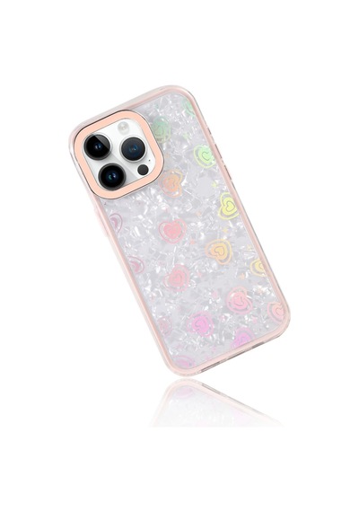 Apple Uyumlu  iPhone 14 Pro Max Lumi Desenli Kapak - Pembe