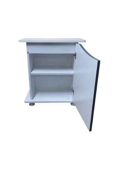 Kanki Pet West Seri West6035-ant1 Akvaryum Sehpası 60x35 Cm - Beyaz & Antrasit Gri Mdf