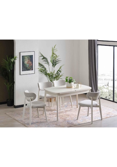 Dirim Kelebek Açılır Mutfak Masası 75x130 Cm Beyaz