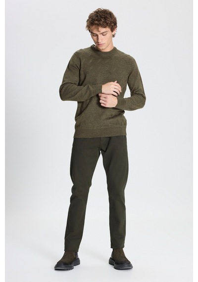 AC&Co / Altınyıldız Classics ERKEK HAKI Standart Fit Normal Kesim Bisiklet Yaka Jakarlı Triko Haki AC&Co / Altınyıldız Classics ERKEK HAKI Standart Fit Normal Kesim Bisiklet Yaka Jakarlı Triko Haki