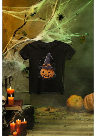 Magors Stıl-x Happy Halloween - Cadılar Bayramı Baskılı Unısex Tshırt Siyah-3