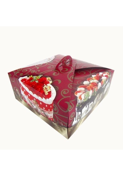 Kare Saplı Pasta Ve Turta Kutusu 21x21x10 Cm 20 Adet Diğer