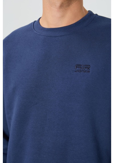 Air Jones Tommy Life Omar İndigo Şardonlu Erkek Sweatshirt - 88137 Indıgo
