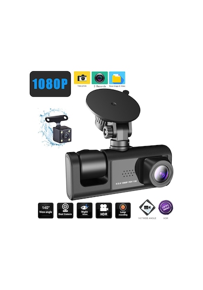 Araç Kamerası 3 Kameralı 1080p Lcd Ekranlı