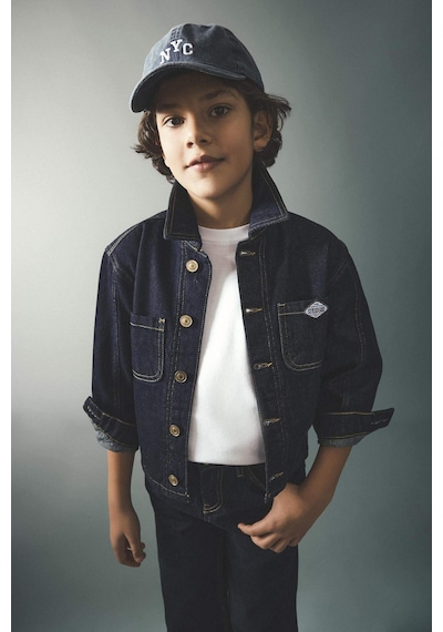 Defacto Erkek Çocuk Düğmeli Denim Ceket G4378a826spbe278 Mavi-be278
