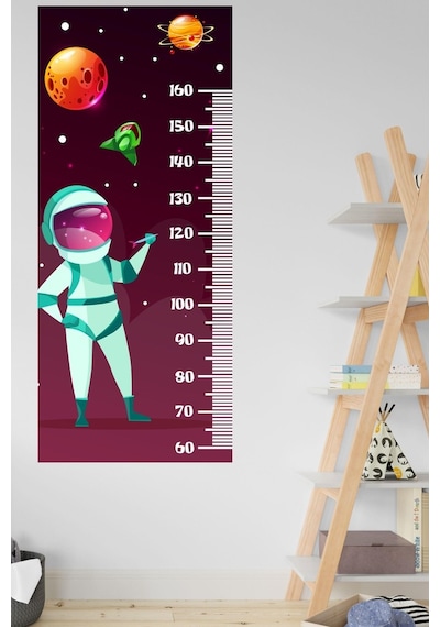 MSticker Astranot-Uzay Boy Ölçer Çocuk Bebek Odası Duvar Sicker