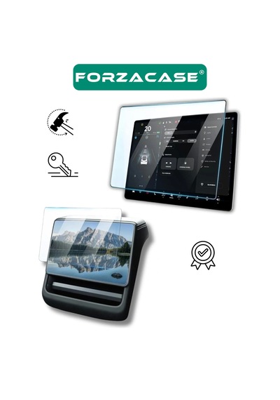Forzacase 2in1 Tesla Model Y New Juniper Temperli Kırılmaz Cam Ekran Koruyucu - Fc1119 1