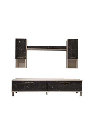 Decoraktiv Eko 5da Mdf Std Krom Ayaklı Tv Ünitesi Tv Sehpası Beyaz - Siyah Mermer Decoraktiv Eko 5da Mdf Std Krom Ayaklı Tv Ünitesi Tv Sehpası Beyaz - Siyah Mermer