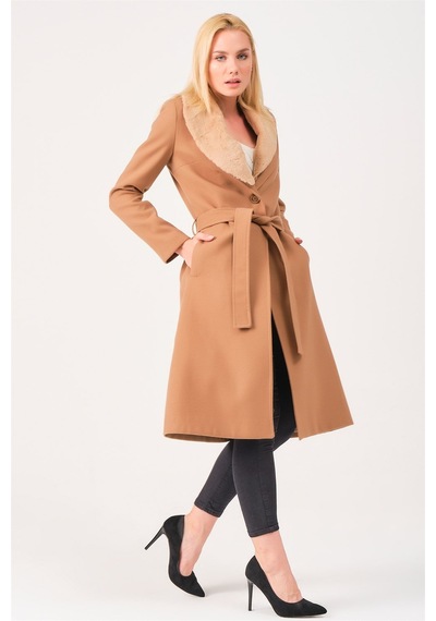 Z6671 Dewberry Bayan Palto-camel Camel