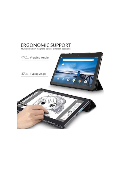 Lenovo Uyumlu Tab E10 10.1 Inch Tb-X104F Standlı Ultra Ince Deri Kılıf (393894088)