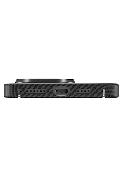 Zore Apple Uyumlu iPhone 15 Pro Max Magsafe Şarj Özellikli 600d Kevlar Krek Karbon Siyah