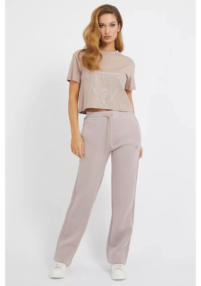 Guess Adele Crop Kadın Pembe T-shirt Pembe