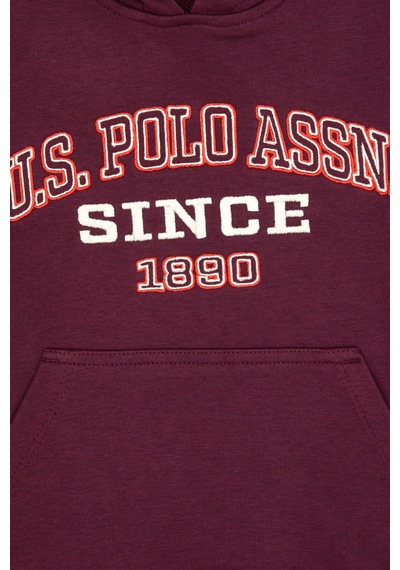 U.S. Polo Assn. Erkek Çocuk Bordo Kapüşonlu Sweatshirt 50313842-VR177