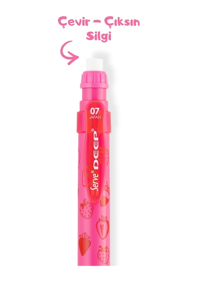 Serve Deep Mekanık Kursun Kalem 07mm Fos Pembe Cilek .