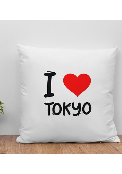 BK Gift I Love Tokyo Tasarımlı Yastık - Model 1