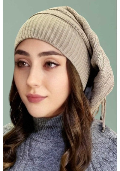 Tezzgelsin Kadın Kışlık Triko Örgü Bere Ve Boyunluk Camel