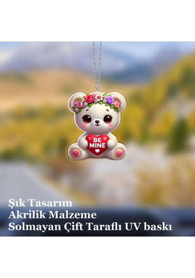 Araba Ayna Süsü, Araba Süsü, Çanta Aksesuarı - Benim Ol - Pleksi Malzeme, Uv Baskılı - 017 8x6 Cm