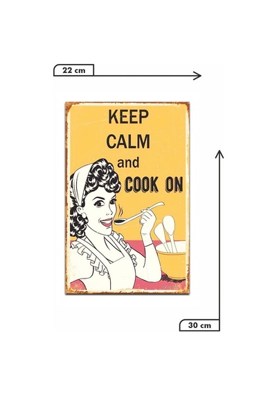 Kuşe Kağıt Duvar Posteri Keep Calm And Cook On Retro Vintage Drtr0029