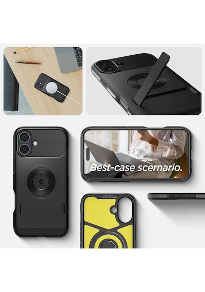 İphone 16 Plus İle Uyumlu Magsafe Kılıf Slim Armor Mag Fit Black - Acs08098