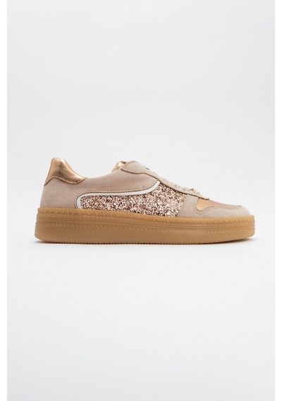 Luvishoes Luvi Shoes Felipe Bej Cam Kırığı Kadın Spor Ayakkabı Bej