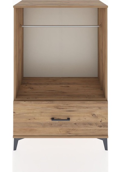 Hyperion Dolap Tek Raflı Tek Çekmeceli Tek Askılı 88x44x134 Ç... Çam
