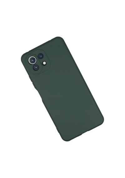 Xiaomi Mi 11 Lite Uyumlu Kılıf Nano İçi Kadife Silikon - Koyu Yeşil
