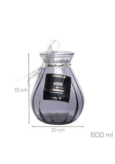 Porsima Dhz90223-1 Dekoratif Cam Vazo Antrasit 15cm-600ml