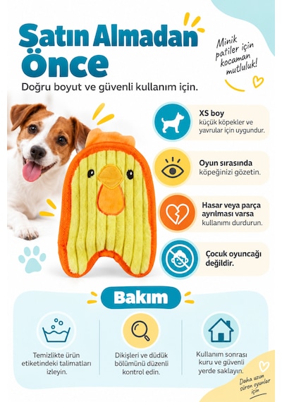 Outward Hound Durablez Chicky Düdüklü Peluş Köpek Oyuncağı Xs