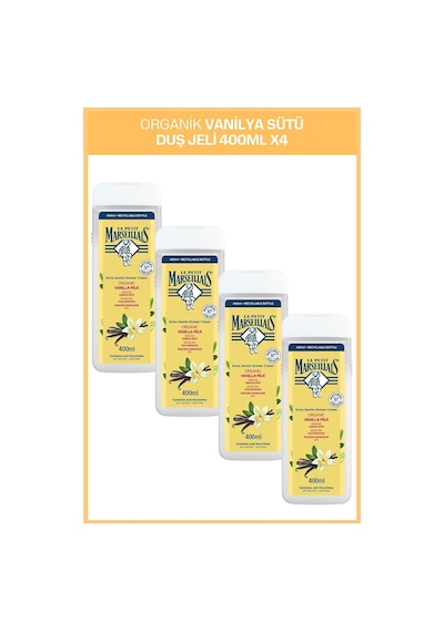 Le Petit Marseillais Organik Vanilya Sütü Duş Jeli 400 ml x4