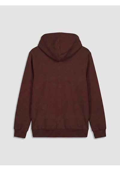Lcwaıkıkı Classic Bordo Kapüşonlu Erkek Fermuarlı Sweatshirt