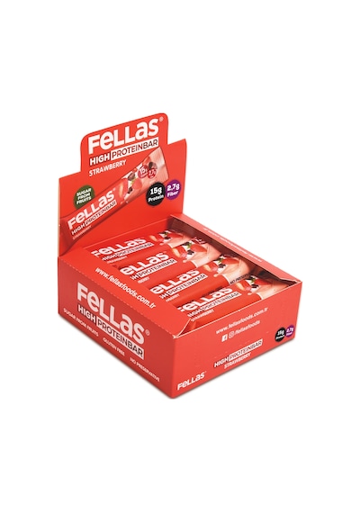 Fellas Yüksek Protein Bar Çilekli 45 x 12 Adet