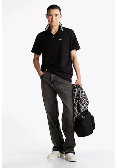 Tommy Hilfiger Erkek Siyah Regular Fit Polo Yaka T-shirt SIYAH Siyah
