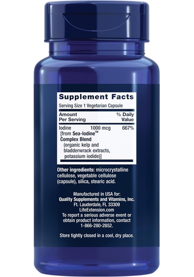 Life Extension Sea-ıodine 1000 Mcg 60 Veggie Kapsül Usa Menşeii Dmmedicineden Orijinal